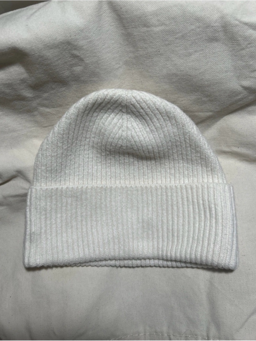 Classic Ribbed Beanie - White